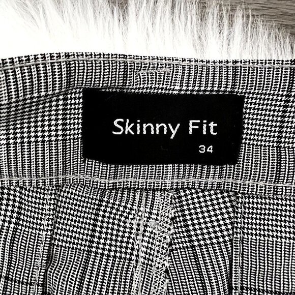 Gingtto Mens 34 Gray Plaid Skinny Chino Shorts Cuffed Stretch - Picture 5 of 12